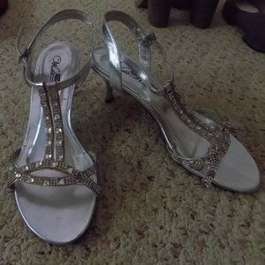 Silver Rhinestone Heels